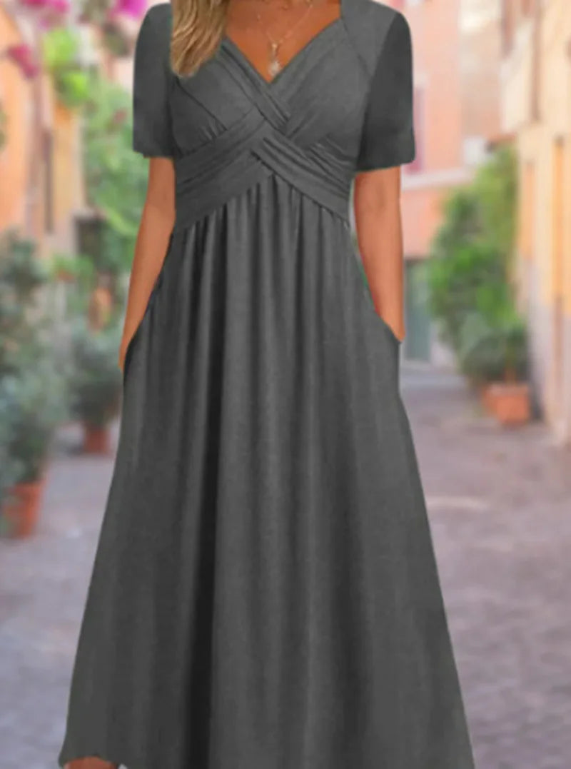 Summer V-Neck Dress – Flattering Casual Style for Warm Weather 0