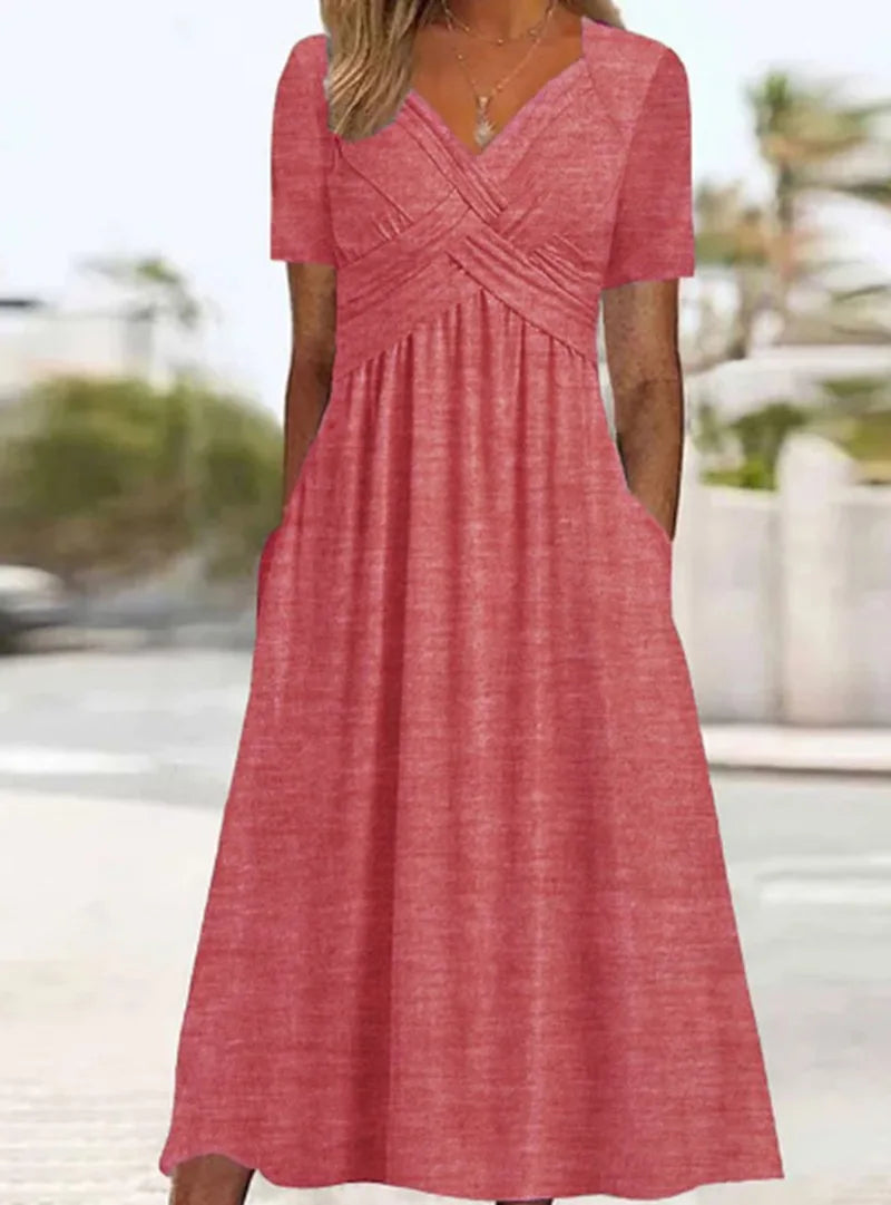 Summer V-Neck Dress – Flattering Casual Style for Warm Weather 9