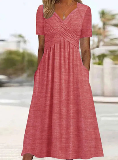 Summer V-Neck Dress – Flattering Casual Style for Warm Weather 9