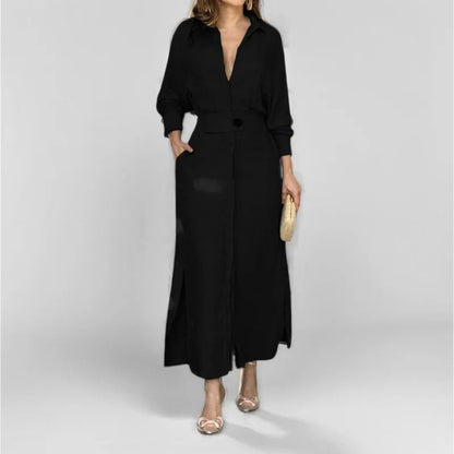 Summer V-Neck Maxi Dress – Lightweight Chic with Practical Pockets 0