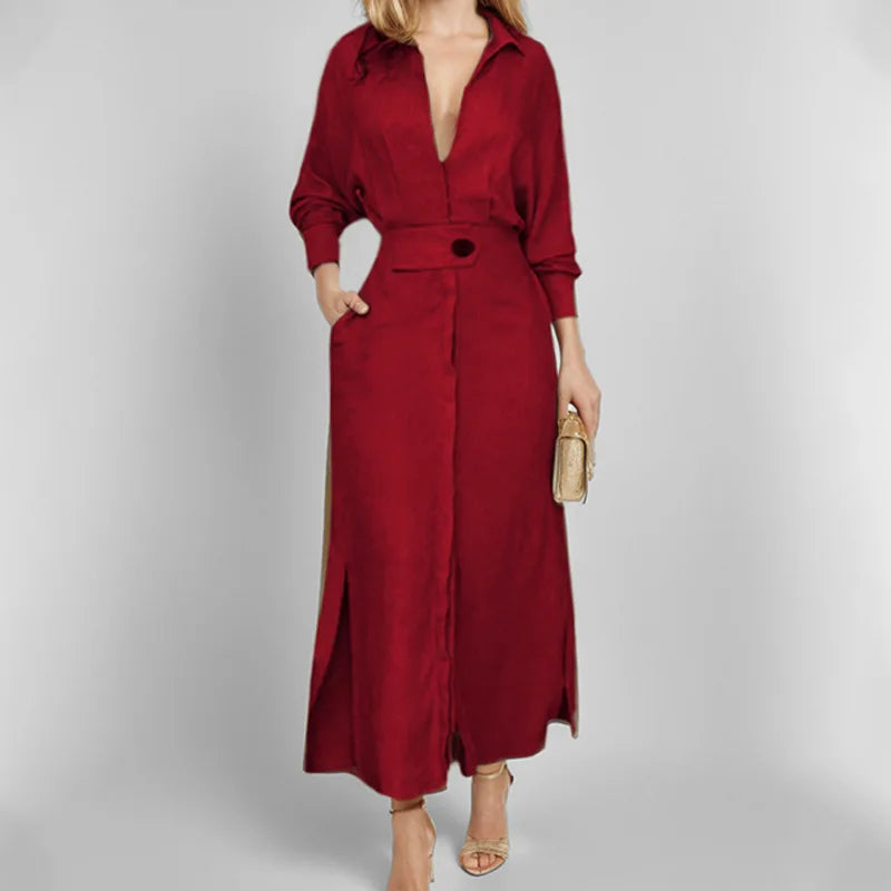 Summer V-Neck Maxi Dress – Lightweight Chic with Practical Pockets 13