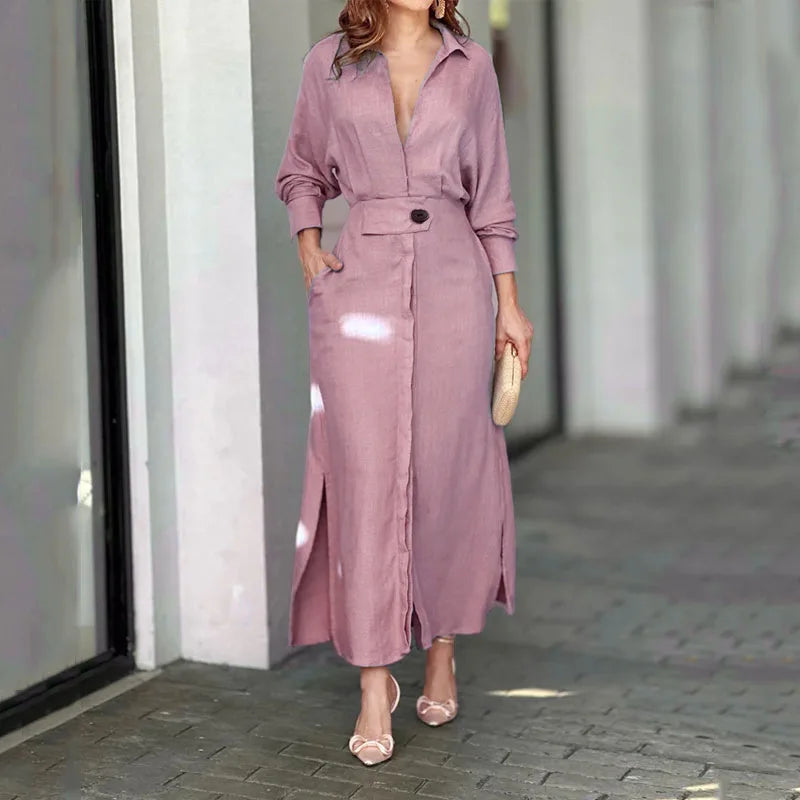 Summer V-Neck Maxi Dress – Lightweight Chic with Practical Pockets 8