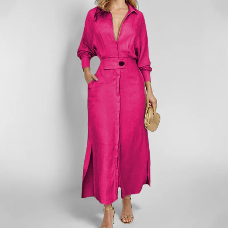 Summer V-Neck Maxi Dress – Lightweight Chic with Practical Pockets 9