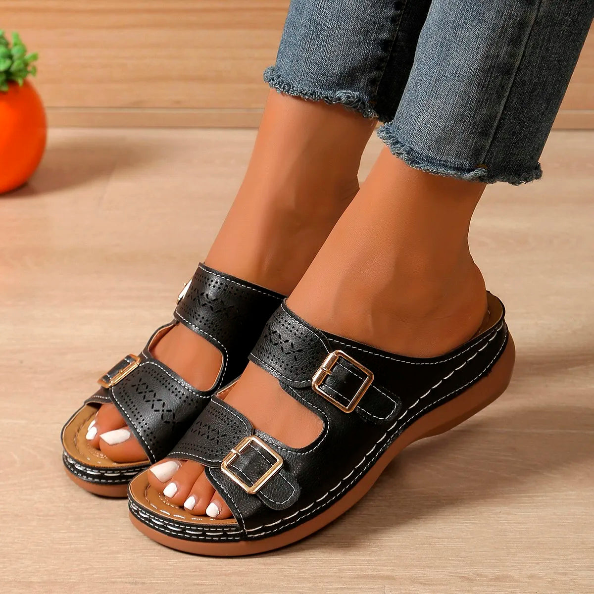 Summer Wedge Slippers – Open Toe Comfort for Casual Outings 3