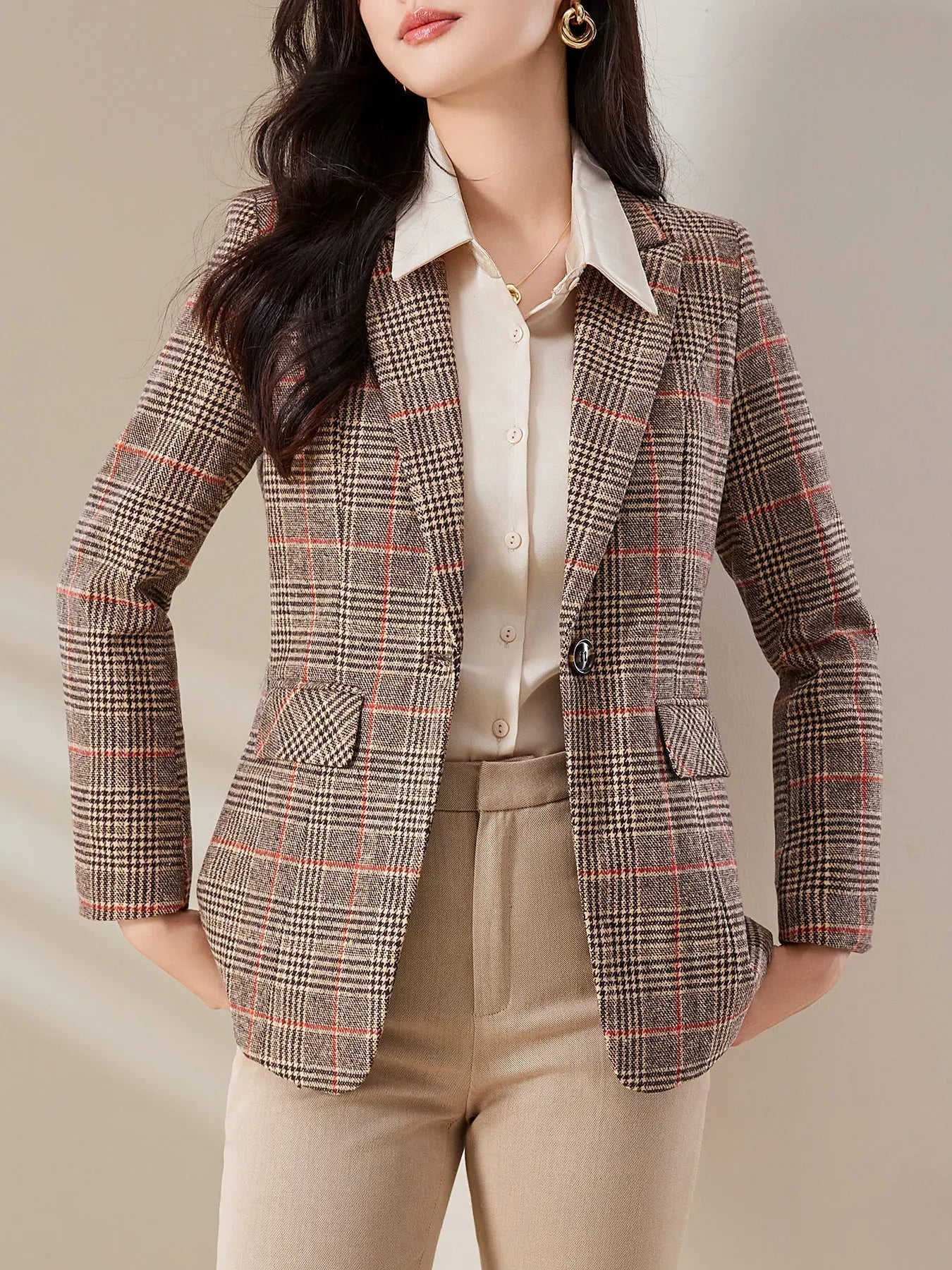 Tartan Blazer – Stylish Slim-Fit Design for Professional Wear 3