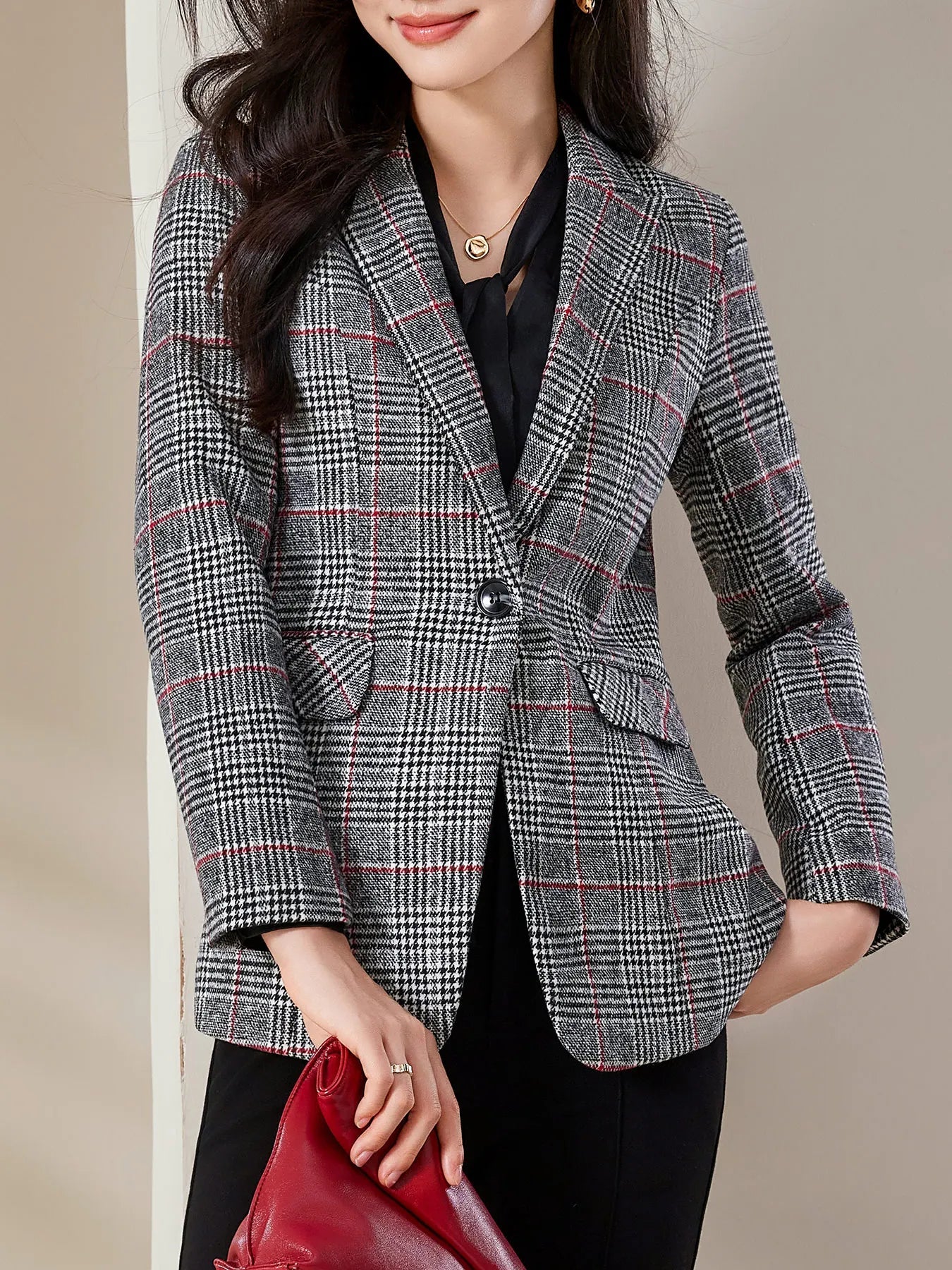 Tartan Blazer – Stylish Slim-Fit Design for Professional Wear 4