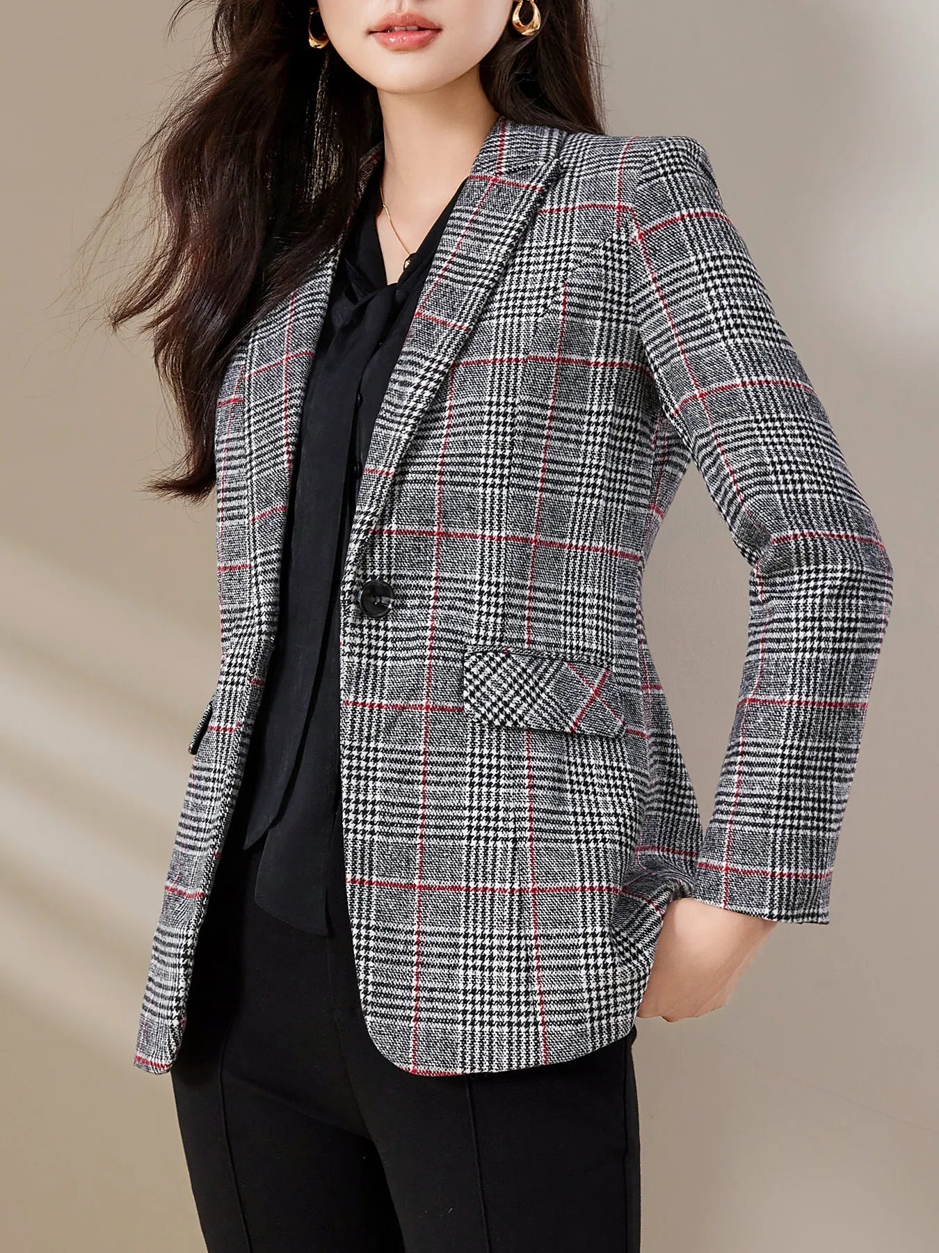 Tartan Blazer – Stylish Slim-Fit Design for Professional Wear 5