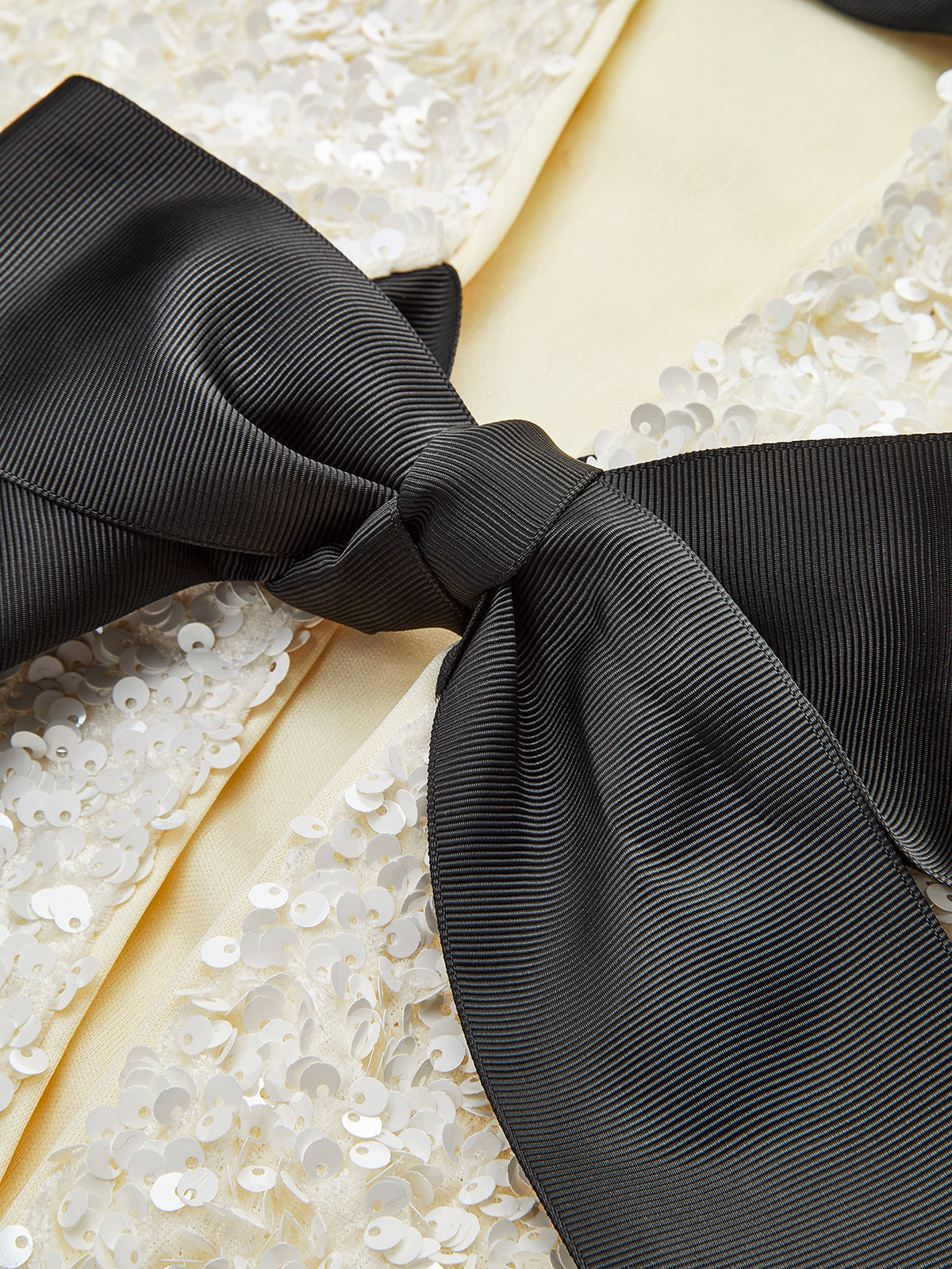 Textured Sequin Jacket with Velvet Bow Detail 3