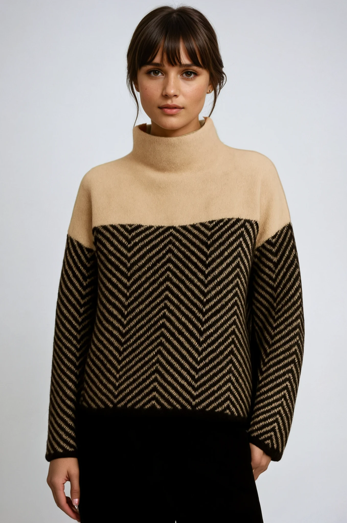 The Eireann Chevron Turtleneck Sweater 0