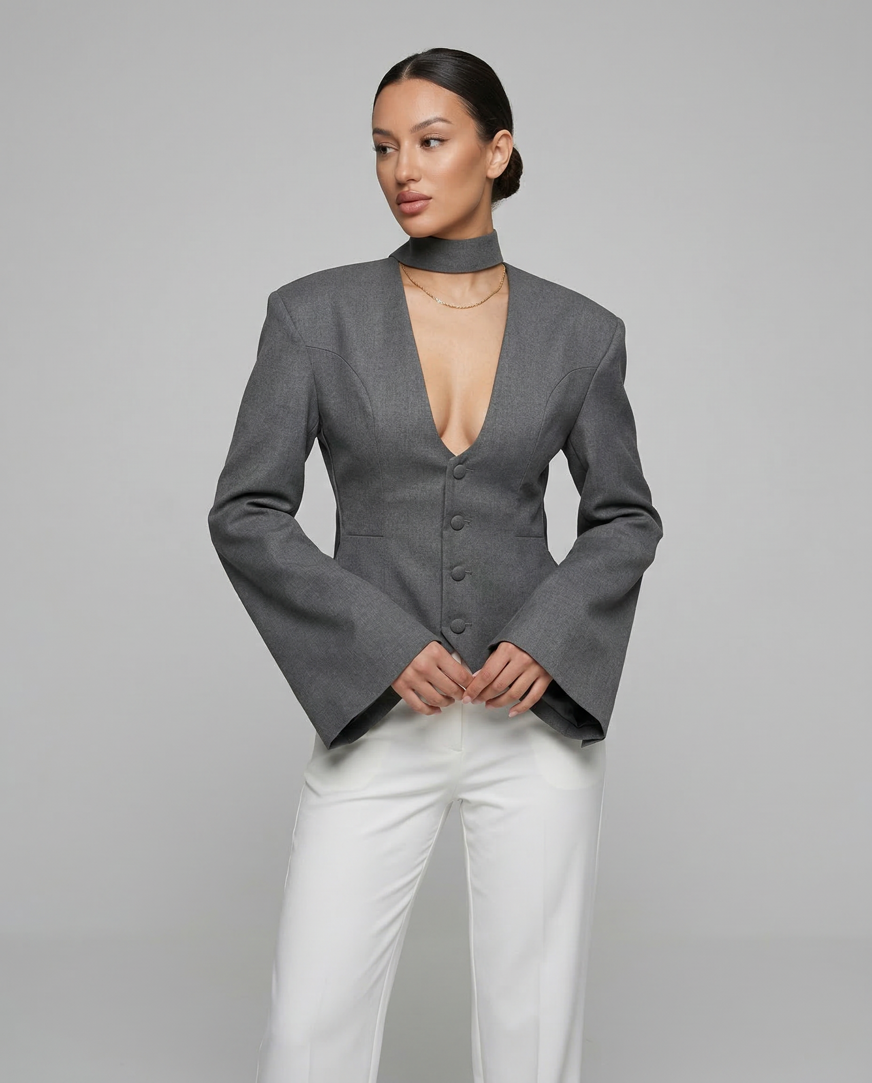 Tuularose Blazer Jacket – V-Neck Elegant Slim Fit 1