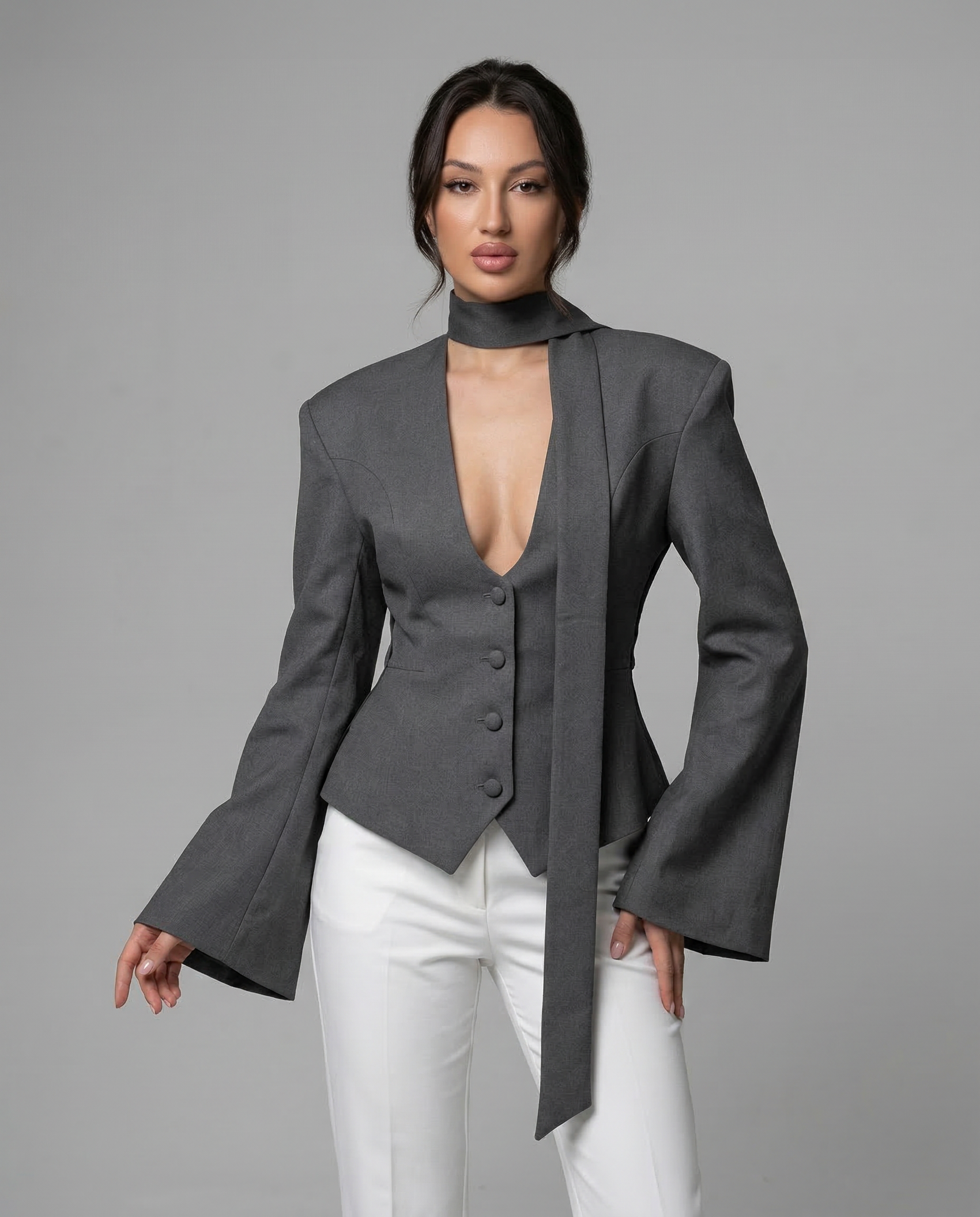 Tuularose Blazer Jacket – V-Neck Elegant Slim Fit 3