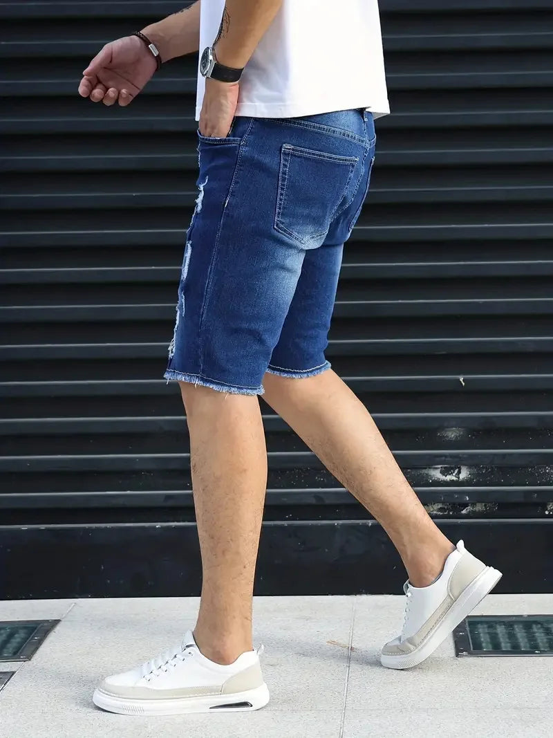 Urban Ripped Denim Shorts – Stylish Stretch Fit for Summer Adventures 2