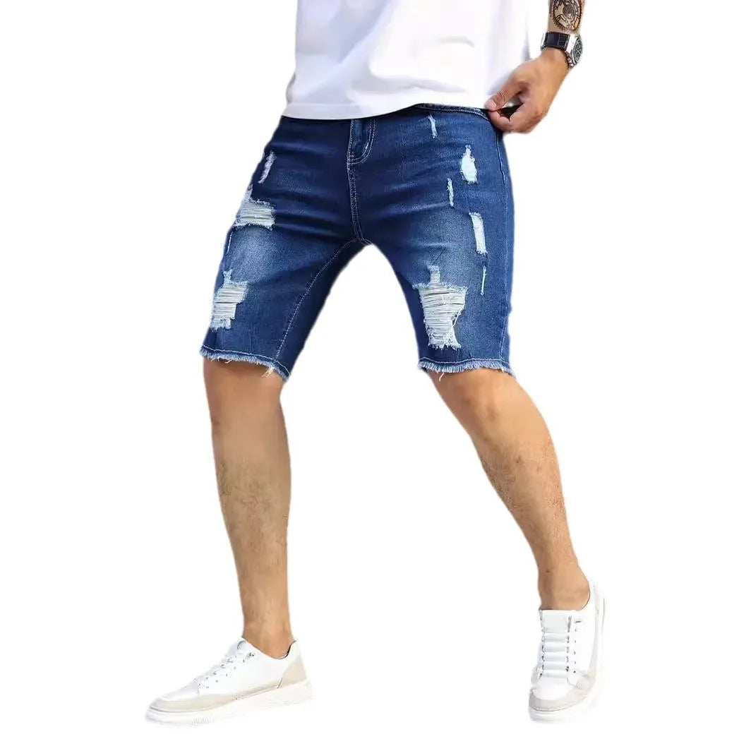 Urban Ripped Denim Shorts – Stylish Stretch Fit for Summer Adventures 3