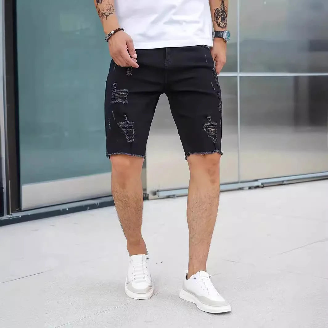 Urban Ripped Denim Shorts – Stylish Stretch Fit for Summer Adventures 4