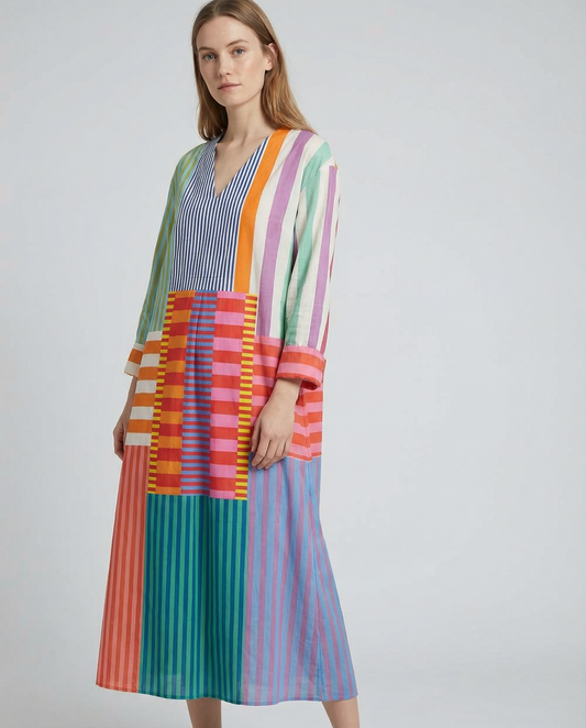 V-Neck Shirt Dress – Elegant Casual Style for Spring & Autumn 0