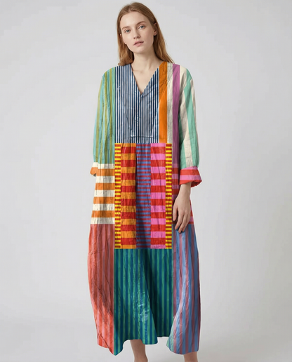V-Neck Shirt Dress – Elegant Casual Style for Spring & Autumn 2