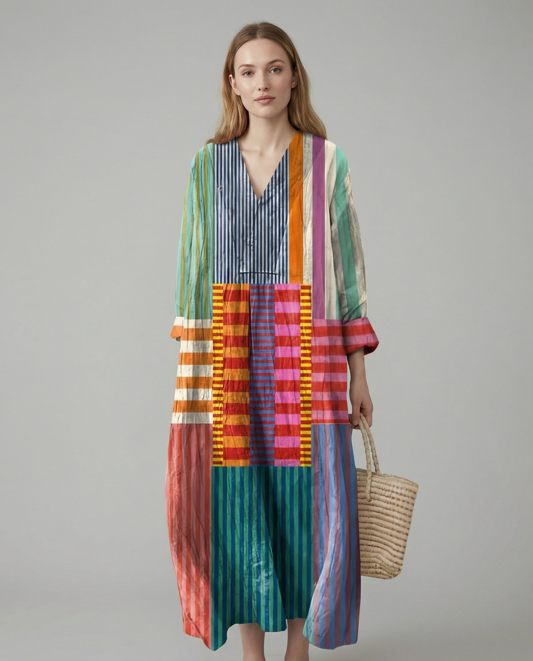 V-Neck Shirt Dress – Elegant Casual Style for Spring & Autumn 3