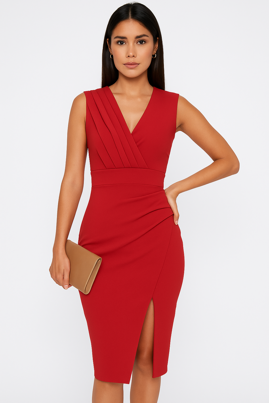 V-neck Bodycon Midi Dress 7