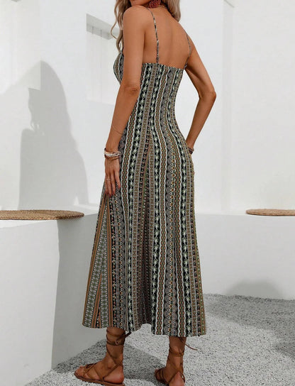 Vacation Printed Dress – Chic Slim-Fit Design for Effortless Summer Style 2