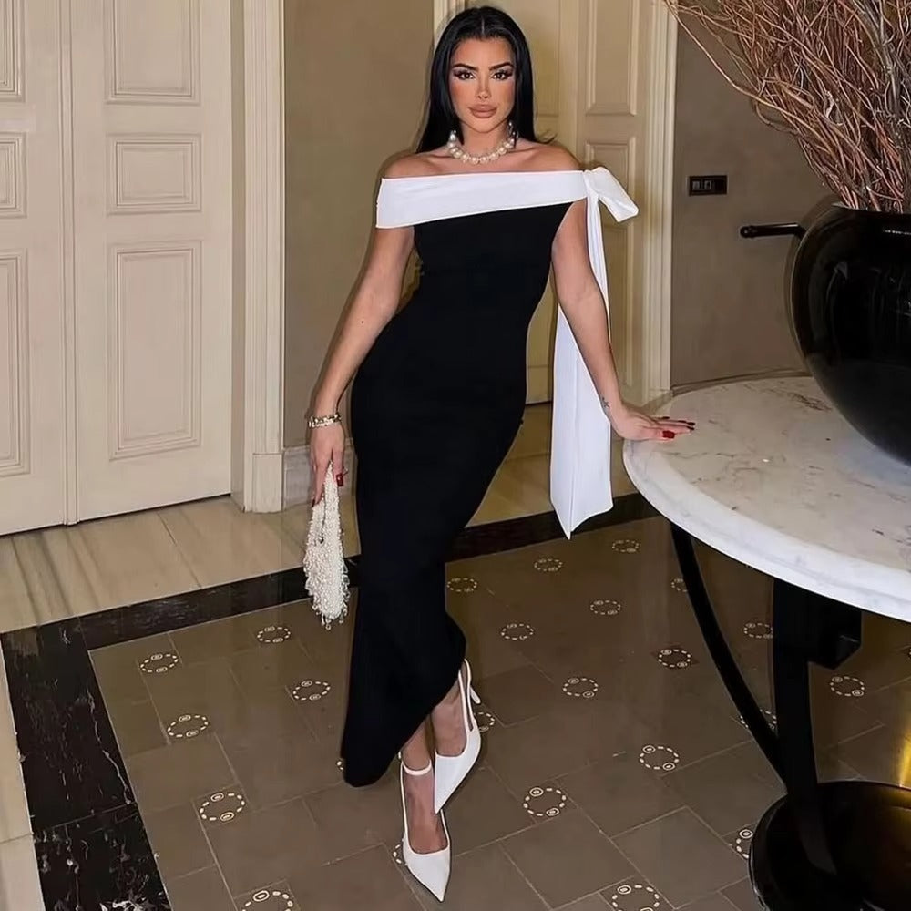 Valentina Elegant Off Shoulder Midi Dress 1