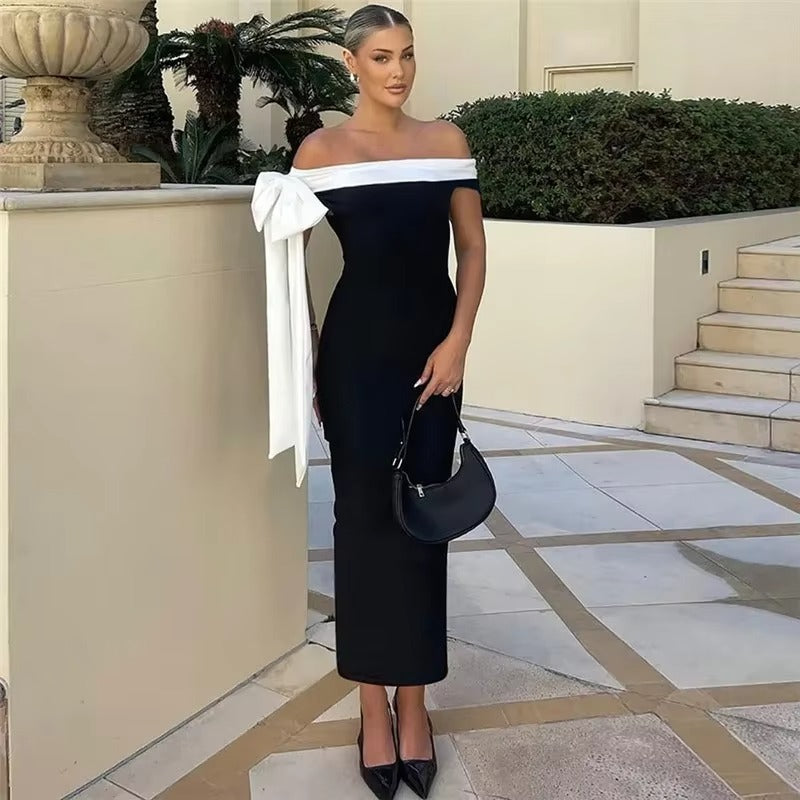 Valentina Elegant Off Shoulder Midi Dress 4