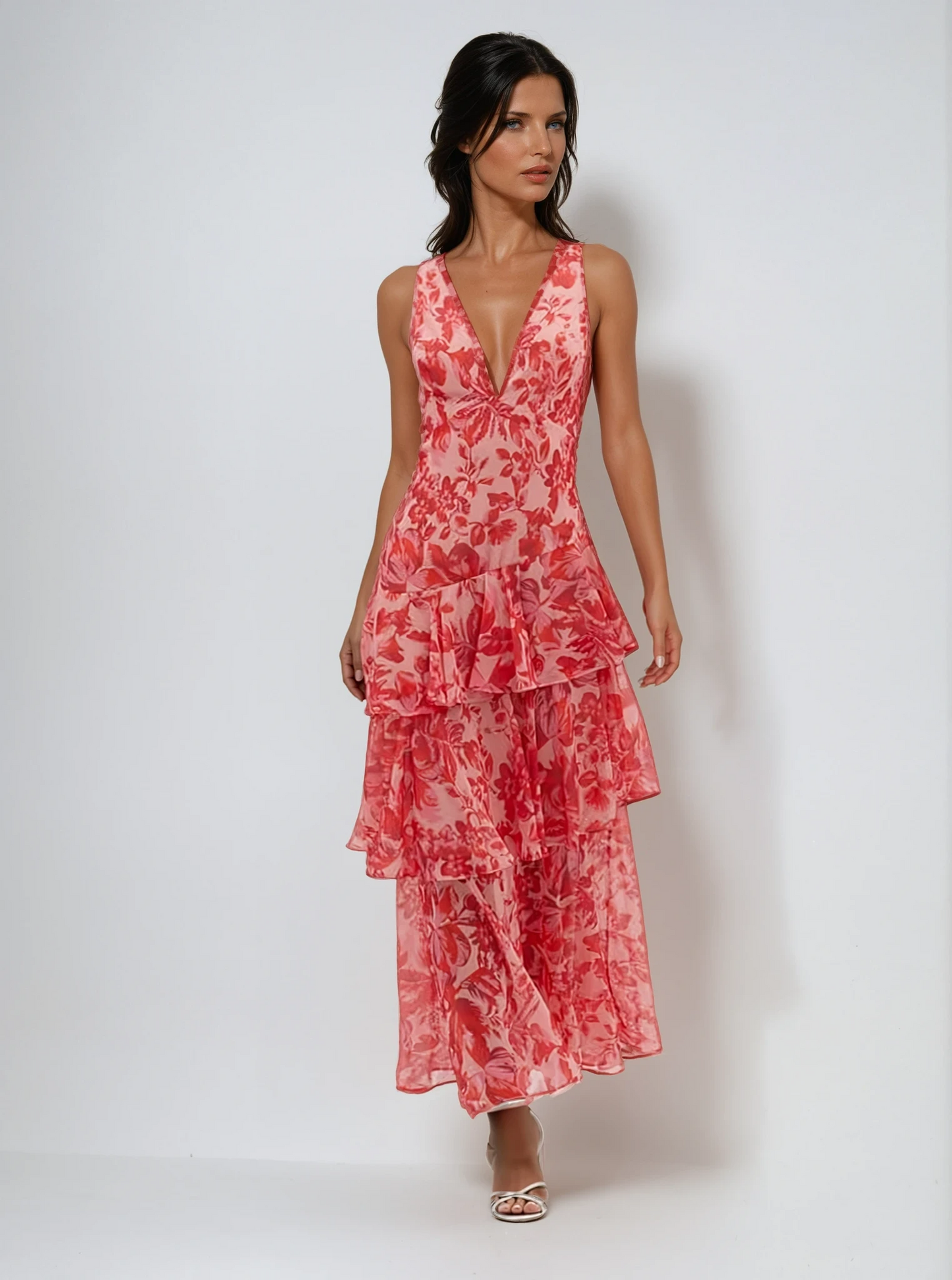 Veda Ruffle Summer Midi Dress 0