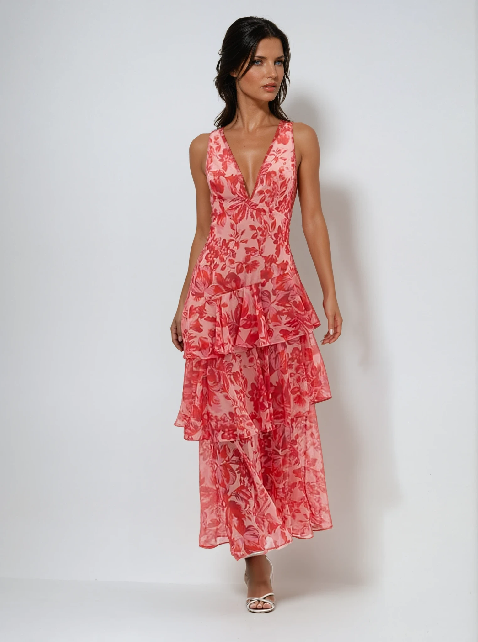 Veda Ruffle Summer Midi Dress 0
