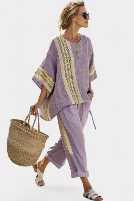 Via | Women's Two-Piece Set Oversized Top & Tapered Pants 0