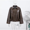 Vintage Faux Leather Bomber Jacket 0