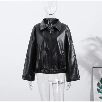Vintage Faux Leather Bomber Jacket 8