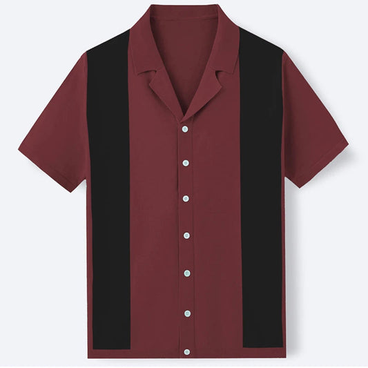 Vintage Knit Polo Shirt – Unique Patchwork Design for Casual Elegance 0