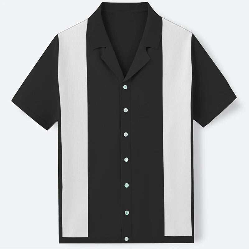 Vintage Knit Polo Shirt – Unique Patchwork Design for Casual Elegance 5