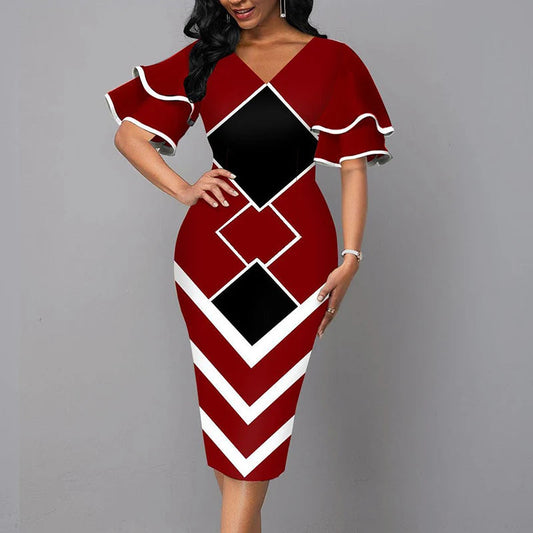 Vintage V-Neck Dress – Chic Slim Fit Summer Dress for Casual Gatherings 0