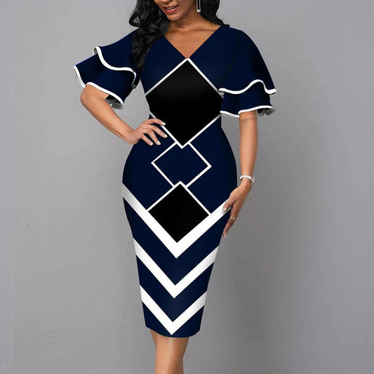 Vintage V-Neck Dress – Chic Slim Fit Summer Dress for Casual Gatherings 1