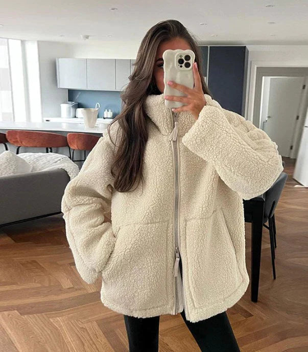 Warm Faux Lambswool jacket for women 1