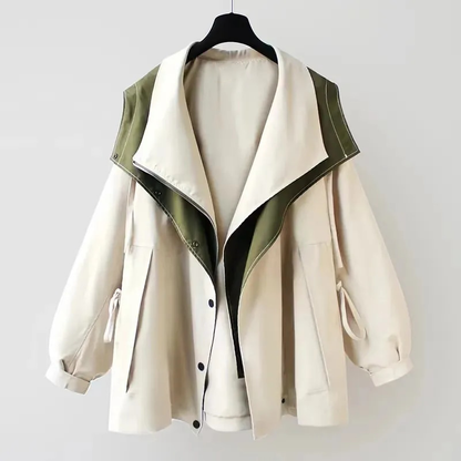 Waterproof Windbreaker Jacket with Layered Hood Design for Women 0