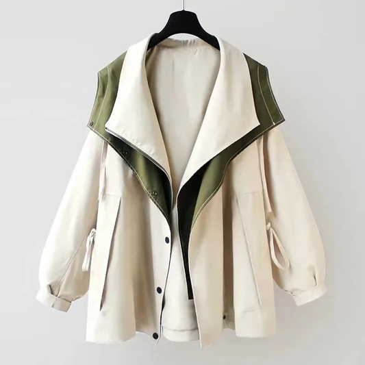 Waterproof Windbreaker Jacket with Layered Hood Design for Women 0