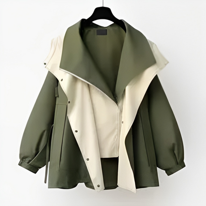 Waterproof Windbreaker Jacket with Layered Hood Design for Women 4