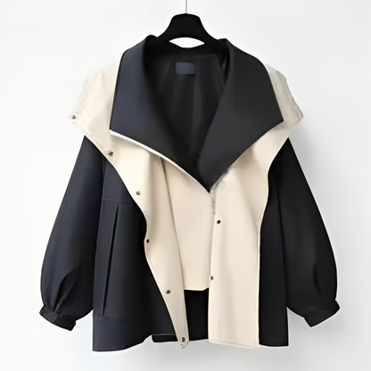 Waterproof Windbreaker Jacket with Layered Hood Design for Women 5