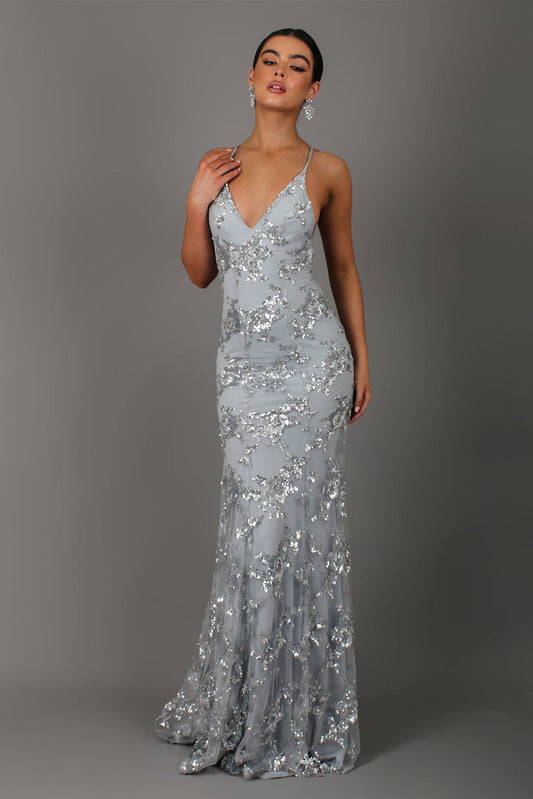 Wedding Guest Sequin Maxi Dress 1