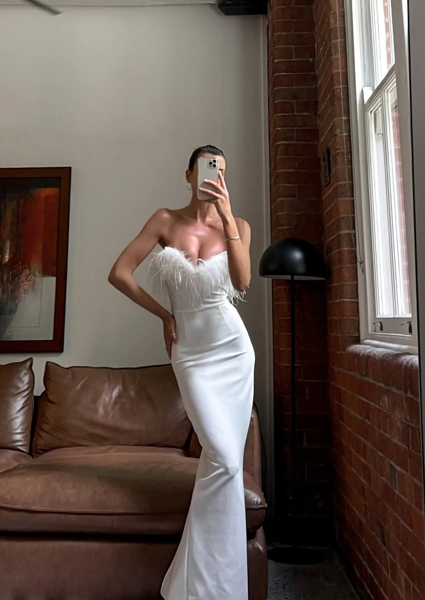 White Evening Wedding guest Maxi dress 1