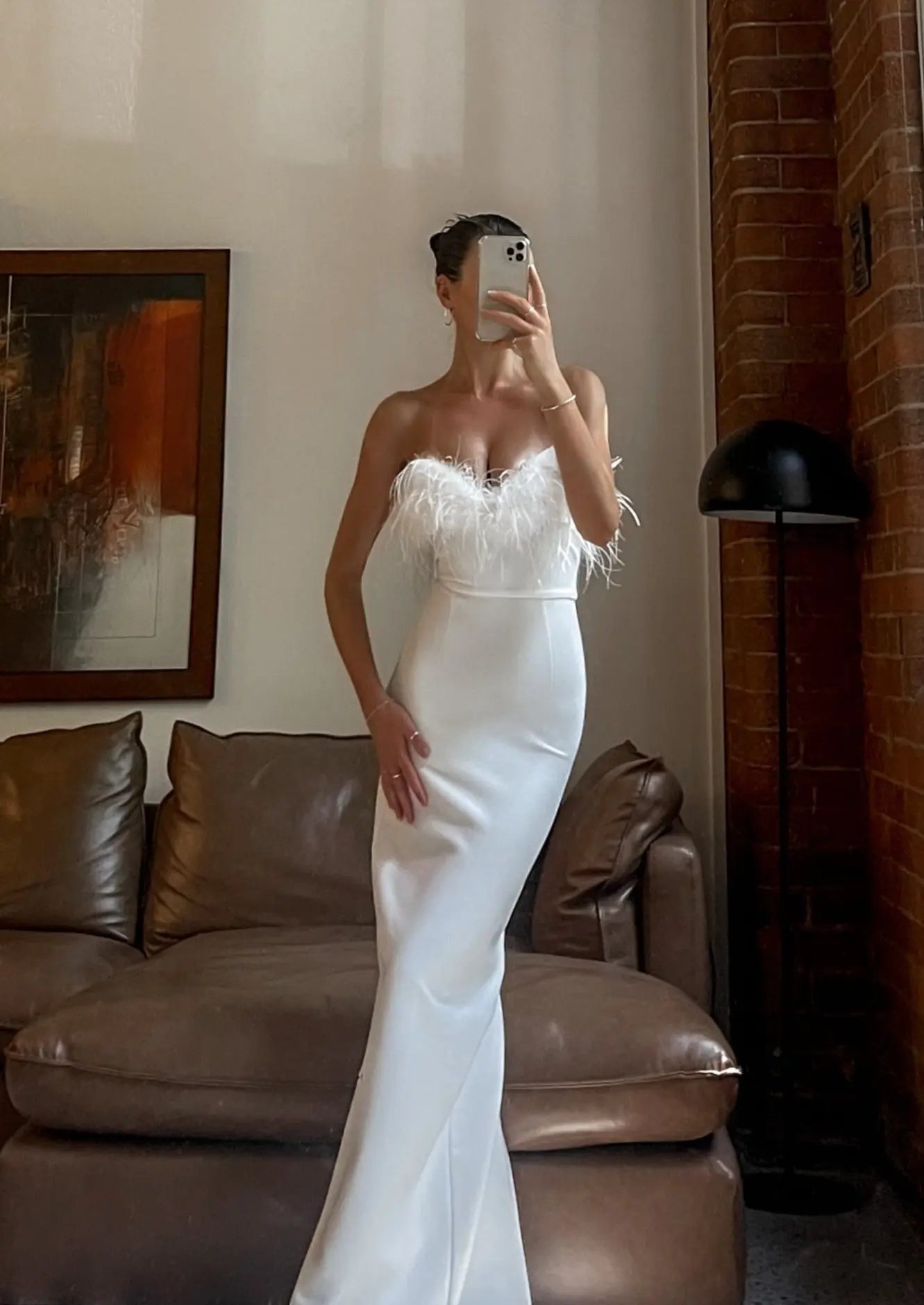 White Evening Wedding guest Maxi dress 4