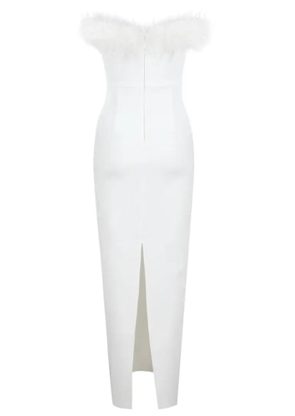 White Evening Wedding guest Maxi dress 8