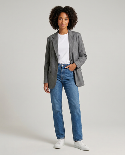 Willshela Striped Blazer – Vintage Charm with Practical Pockets 1