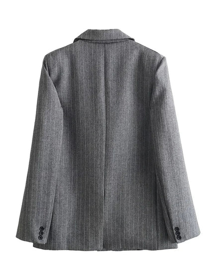 Willshela Striped Blazer – Vintage Charm with Practical Pockets 6