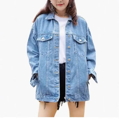 Women Casual Denim Coats Jacket 2026 Spring Autumn Soild Vintage Jackets Denim Outerwear Cowboy Overcoats Y2k Streetwear Coat 0