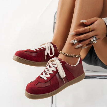 Women Sneakers Classic Brown Spliced German Trainer Shoes Flat Sneakers for Men's Spring Autumn New Casual Lace-up Sporty Shoes 4