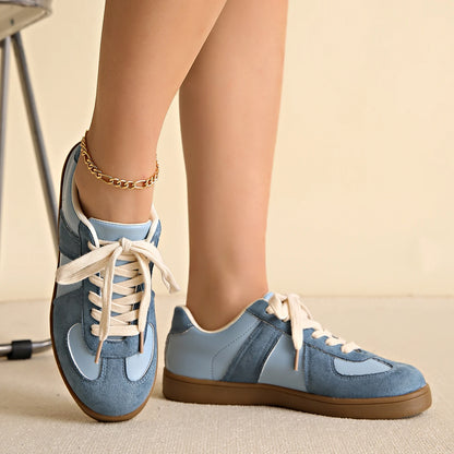 Women Sneakers Classic Brown Spliced German Trainer Shoes Flat Sneakers for Men's Spring Autumn New Casual Lace-up Sporty Shoes 8