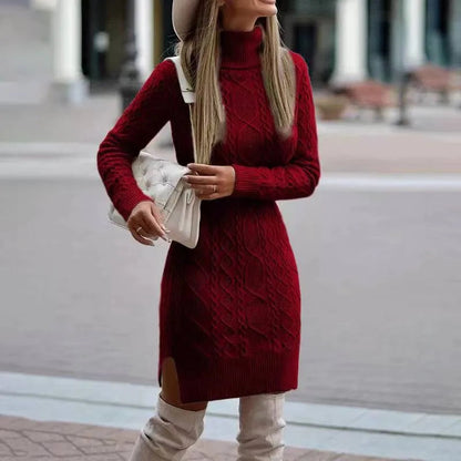 Women's A-Line Knit Sweater Dress 6
