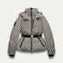 Women’s Belted Beige Patterned Puffer Jacket 0